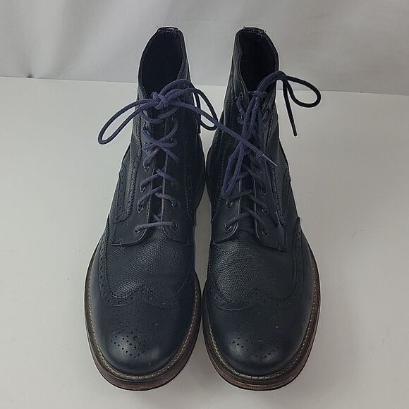 Ted Baker Derby Brogue Black Leather Men's Boots - Picture 9 of 14